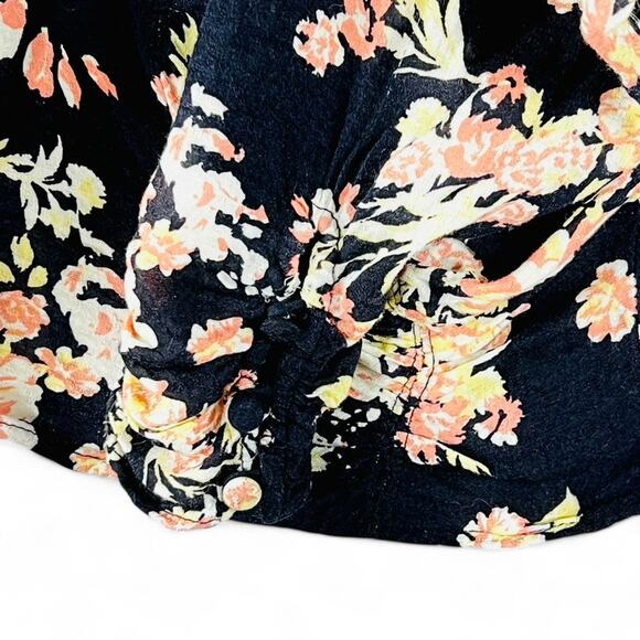 Free People Hilary Milkmaid Open Back Top Y2K Whimsigoth Coquette Black Floral L - Picture 5 of 11